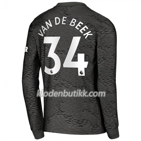 Manchester United Donny van de Beek 34 Borte Fotballdrakt 2020-2021 Langermet